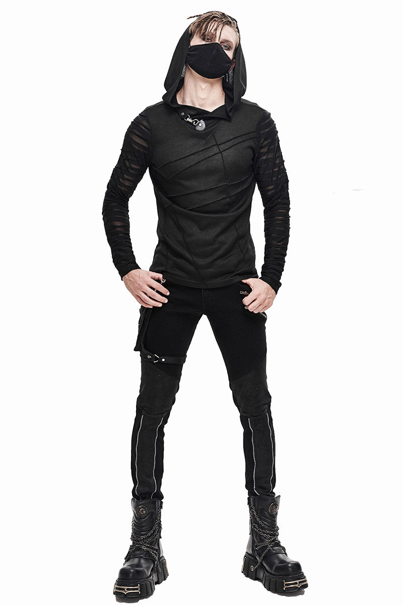 Bandages Hooded Long Sleeve Shirt
