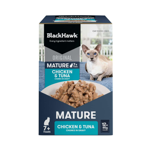Black Hawk - Original Mature 7+ Pouches Chicken and Tuna 85g x 12 packs