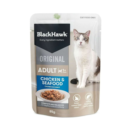 Black Hawk - Original Adult Pouches Chicken and Seafood 12 x 85g