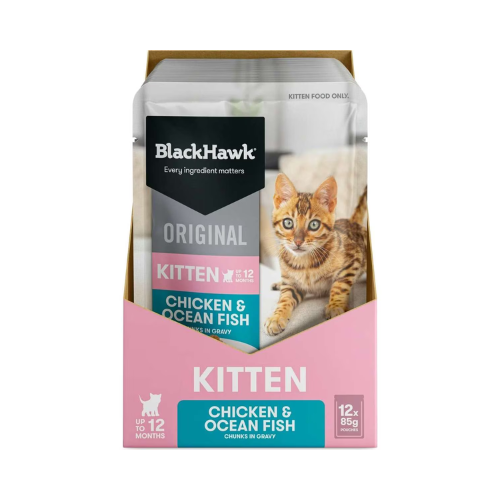Black Hawk - Original Chicken and Ocean Fish in Gravy Kitten 12 x 85g