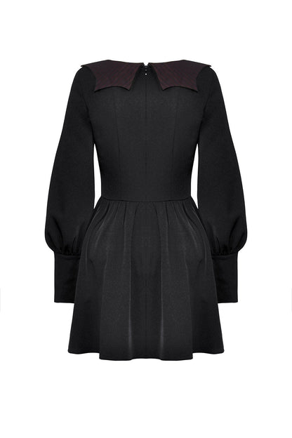 Babydoll Batwing Collar Mini Dress