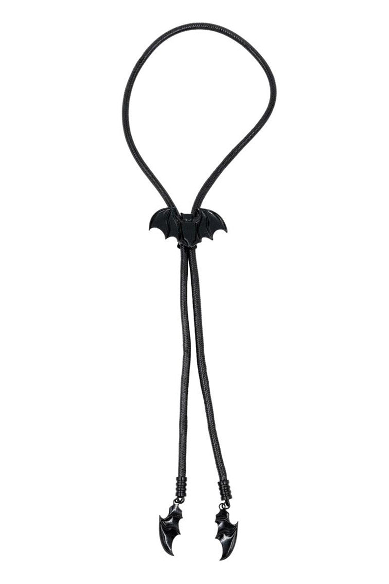 Bat Black Bolo Western Tie
