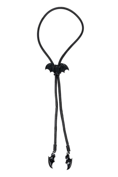 Bat Black Bolo Western Tie