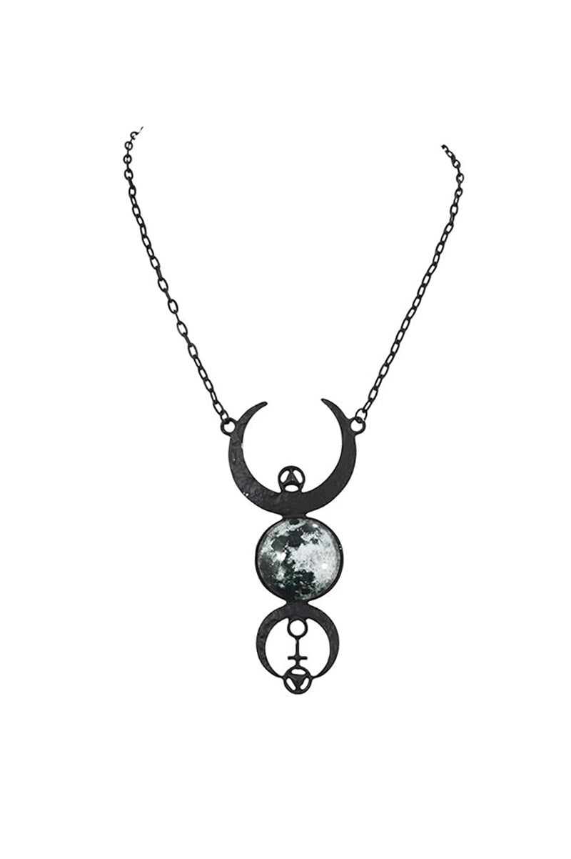 Black Full Moon Necklace