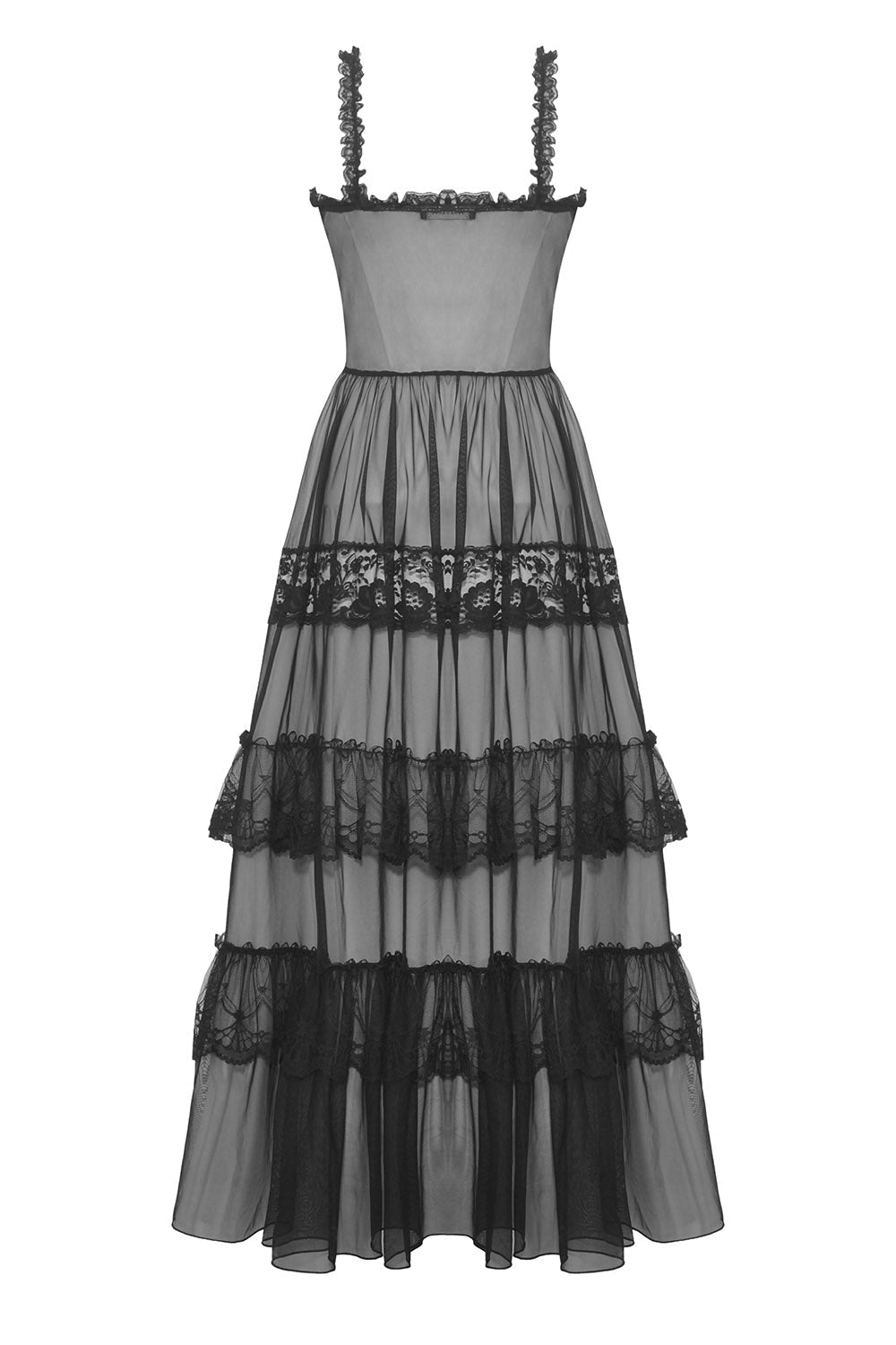 Black Madonna Mesh Maxi Dress