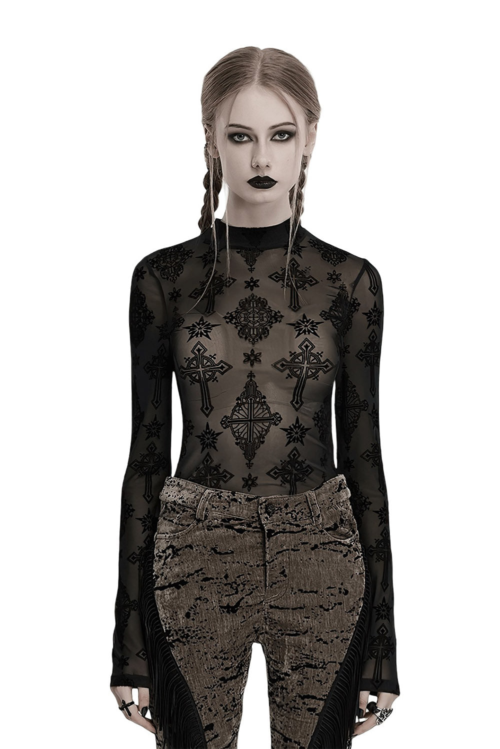 Cathedral Crosses Mesh Top