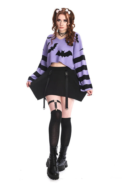 Black Metal Heart Thigh Garter