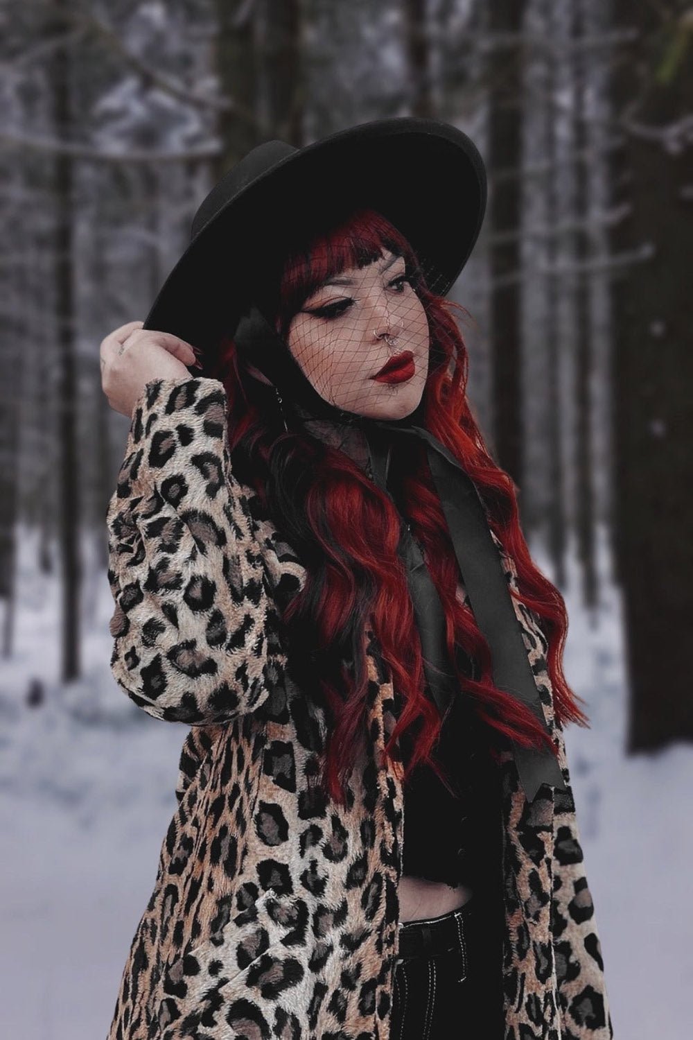 Black Veiled Hat