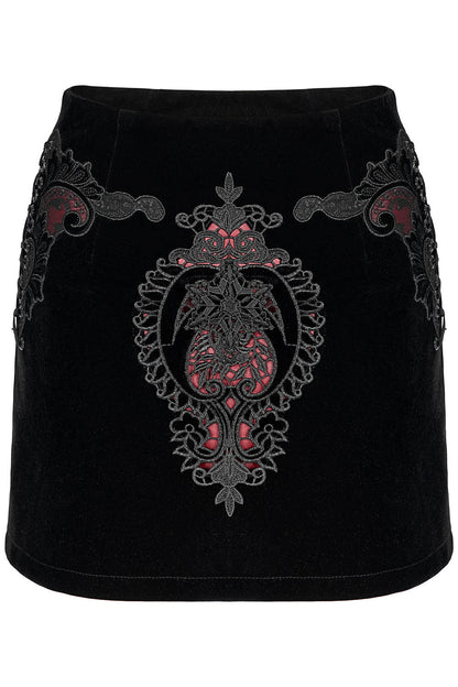 Black Velvet Vamp Mini Skirt