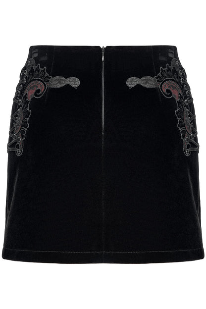 Black Velvet Vamp Mini Skirt