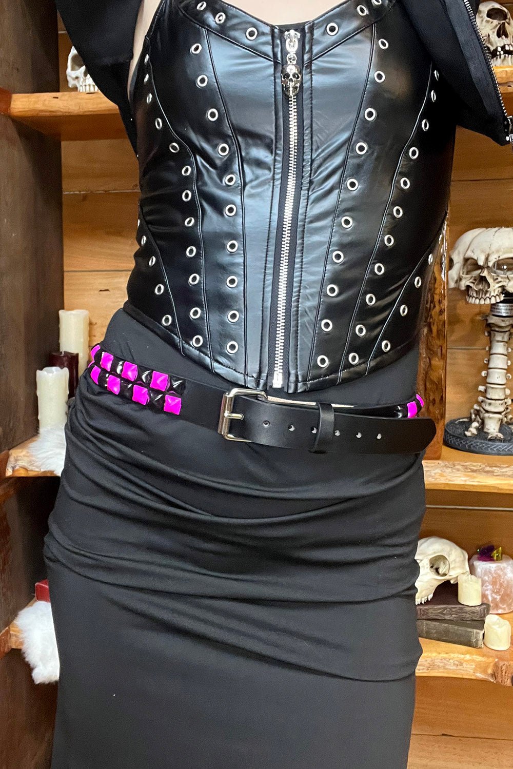 Bleed Pink Studded Belt [UNISEX]