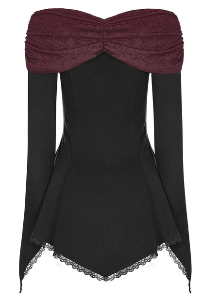 Castle Curse Bardot Top [BLACK/RED]