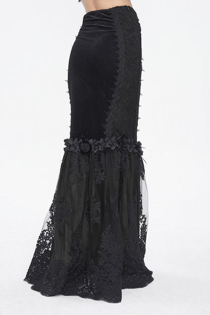 Catacombs of Paris Mermaid Maxi Skirt