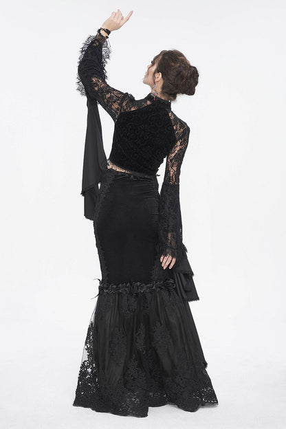 Catacombs of Paris Mermaid Maxi Skirt