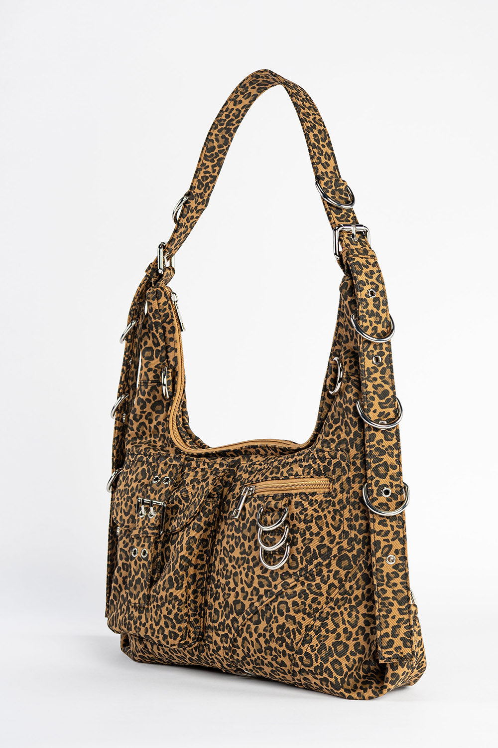 Canvas D-Ring Grommet Hobo Bag