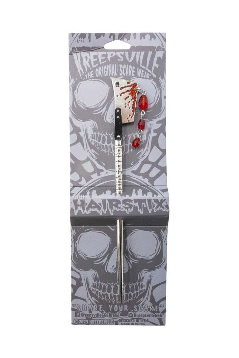 Cleaver Blood Drip Hair Stick