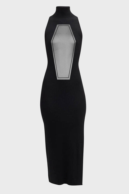 Coffin Mesh Midi Dress