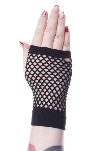 Corrine Gothic Mesh Gloves [BLACK]