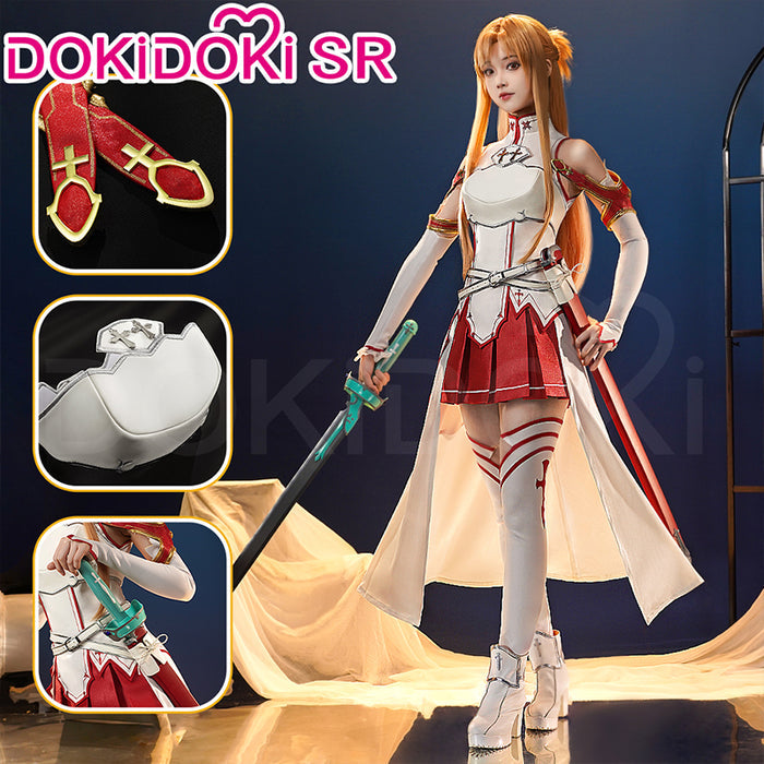 【Costume Ready For Ship】DokiDoki-SR Anime Sword Art Online Cosplay Yuuki Asuna Costume / Shoes SAO