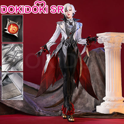 【Costume Ready For Ship】【Size S-2XL】DokiDoki-SR Game Genshin Impact Fontaine Fatui Harbinger Cosplay The Knave Arlecchino Costume / Shoes Halloween
