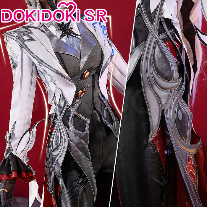 【Costume Ready For Ship】【Size S-2XL】DokiDoki-SR Game Genshin Impact Fontaine Fatui Harbinger Cosplay The Knave Arlecchino Costume / Shoes Halloween