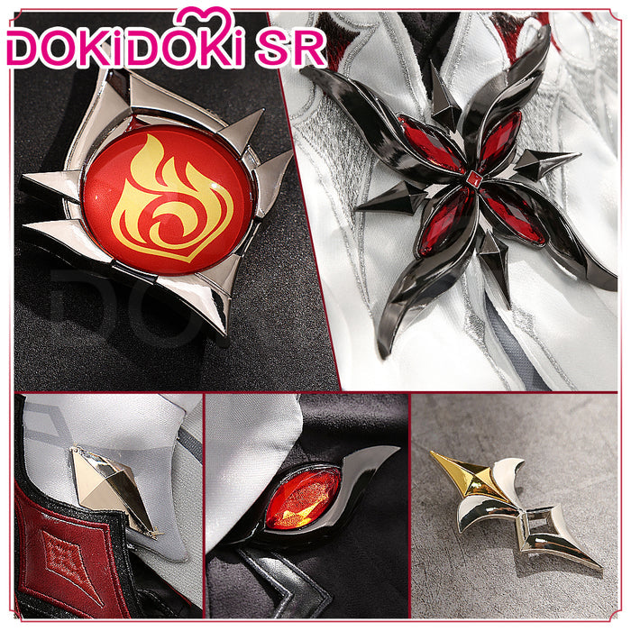 【Costume Ready For Ship】【Size S-2XL】DokiDoki-SR Game Genshin Impact Fontaine Fatui Harbinger Cosplay The Knave Arlecchino Costume / Shoes Halloween