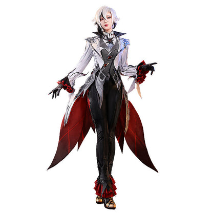 【Costume Ready For Ship】【Size S-2XL】DokiDoki-SR Game Genshin Impact Fontaine Fatui Harbinger Cosplay The Knave Arlecchino Costume / Shoes Halloween