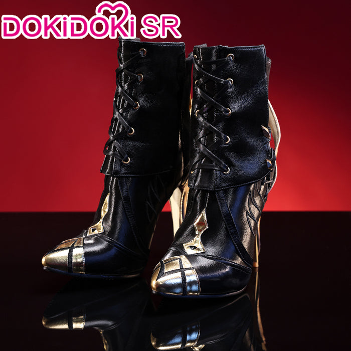 【Costume Ready For Ship】【Size S-2XL】DokiDoki-SR Game Genshin Impact Fontaine Fatui Harbinger Cosplay The Knave Arlecchino Costume / Shoes Halloween