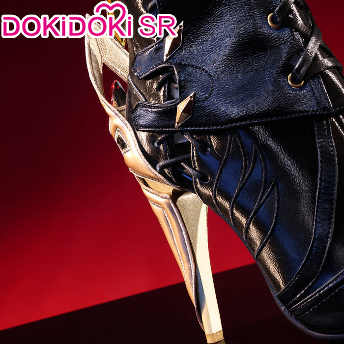 【Costume Ready For Ship】【Size S-2XL】DokiDoki-SR Game Genshin Impact Fontaine Fatui Harbinger Cosplay The Knave Arlecchino Costume / Shoes Halloween