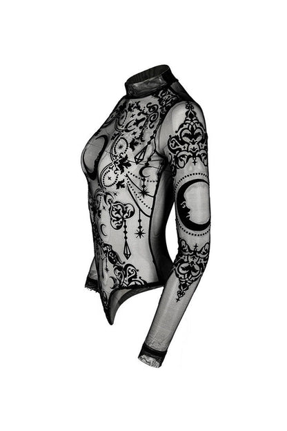 Crescent Moon Mesh Bodysuit