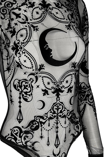 Crescent Moon Mesh Bodysuit