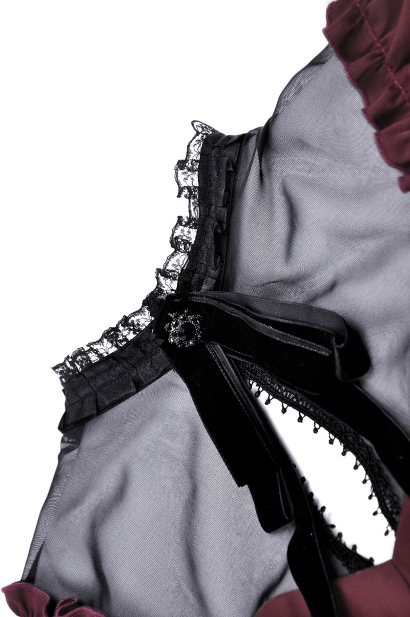 Crimson Blood Puffed Sleeve Dress