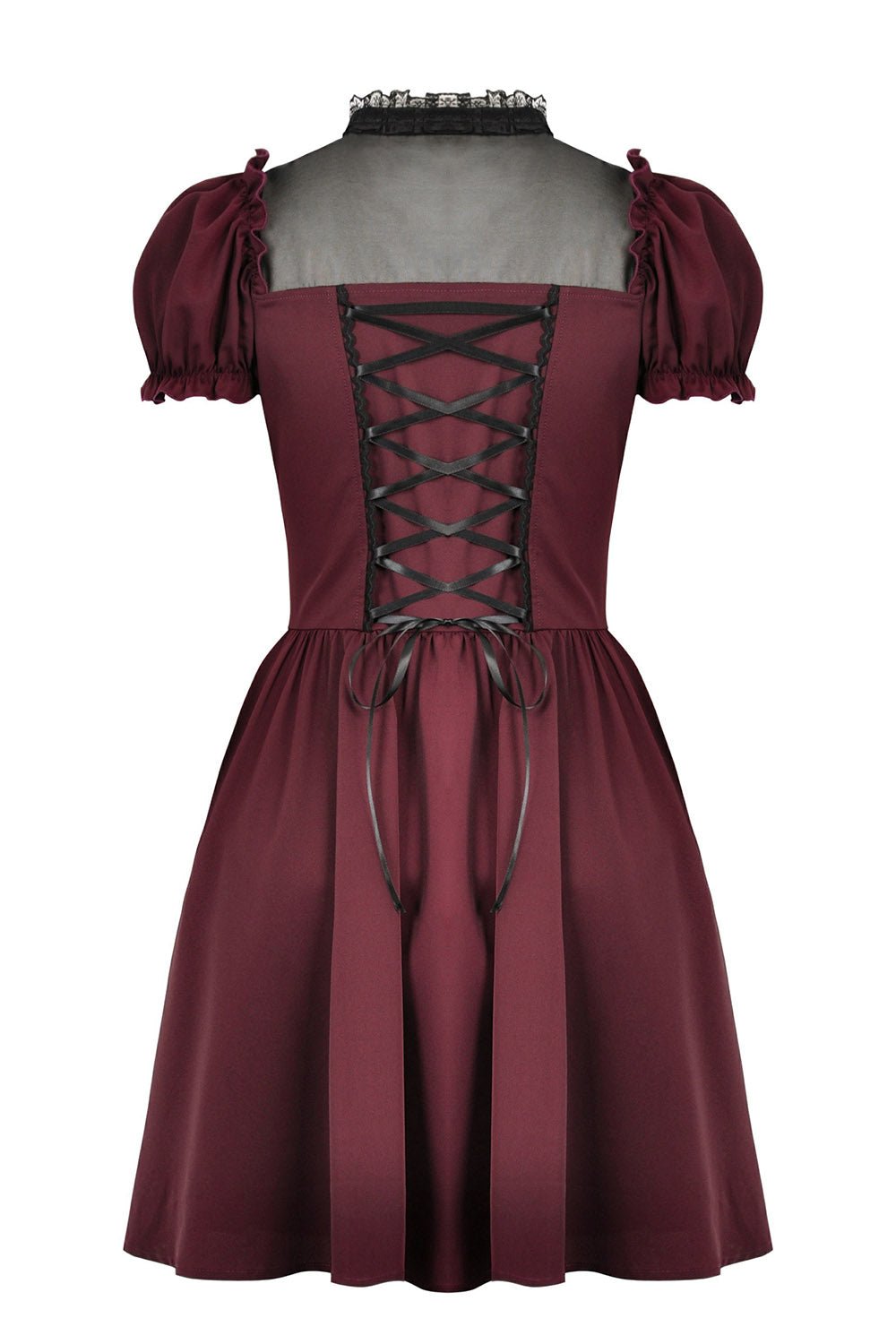Crimson Blood Puffed Sleeve Dress
