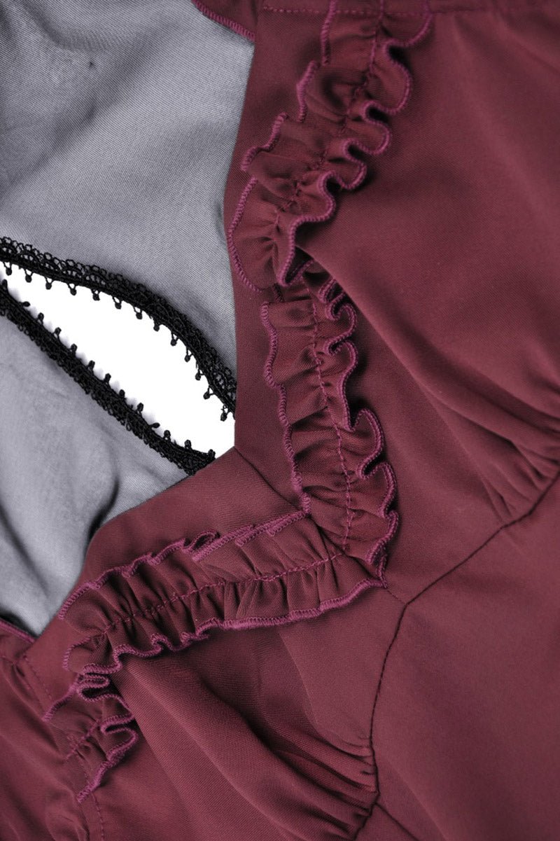 Crimson Blood Puffed Sleeve Dress