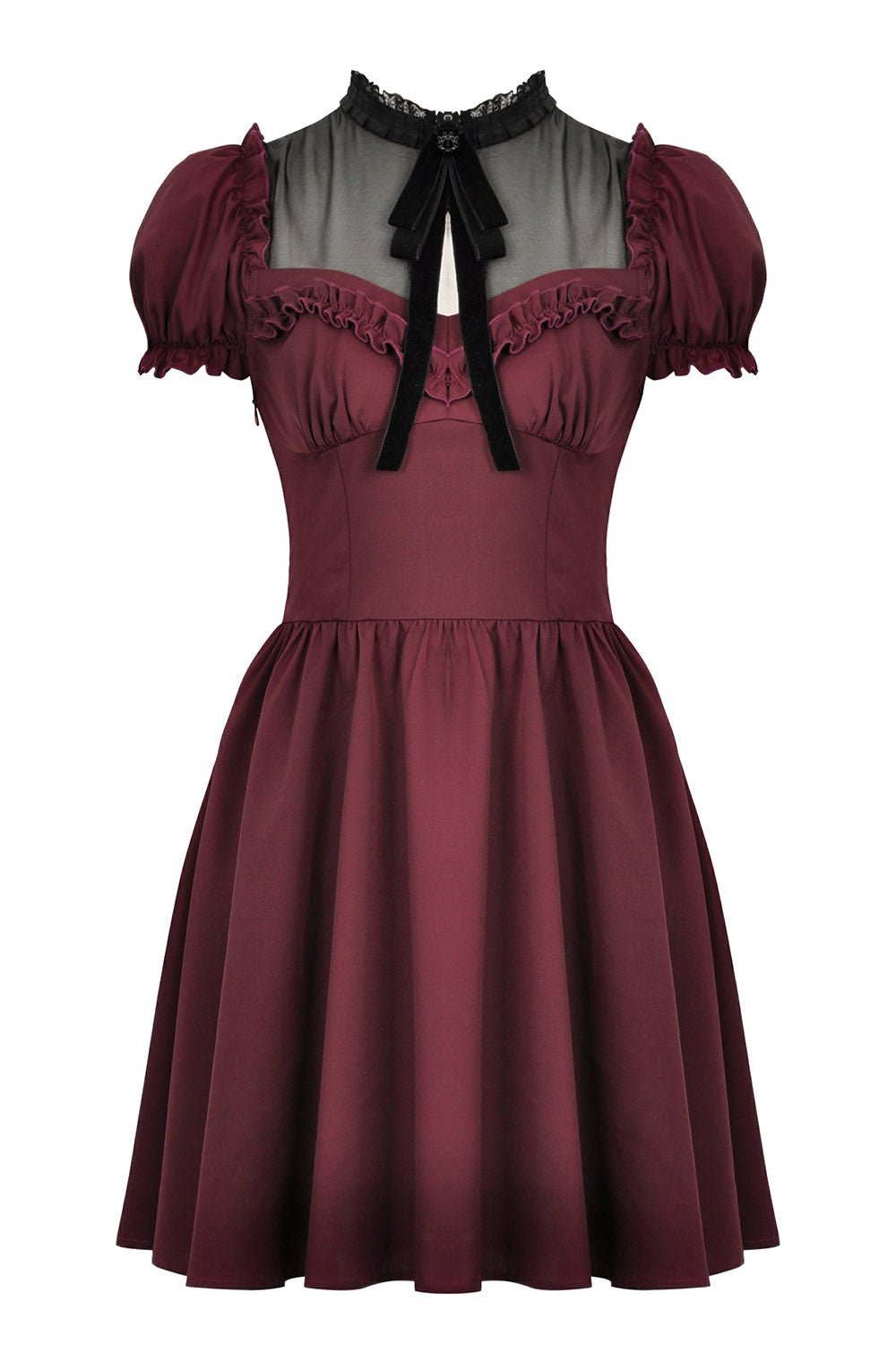 Crimson Blood Puffed Sleeve Dress