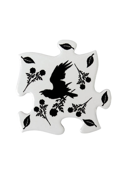 Black Raven & Rose Coaster Set