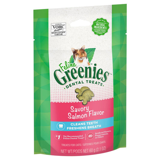Greenies - Feline Salmon Flavour Dental Treats For Cats 60 gm