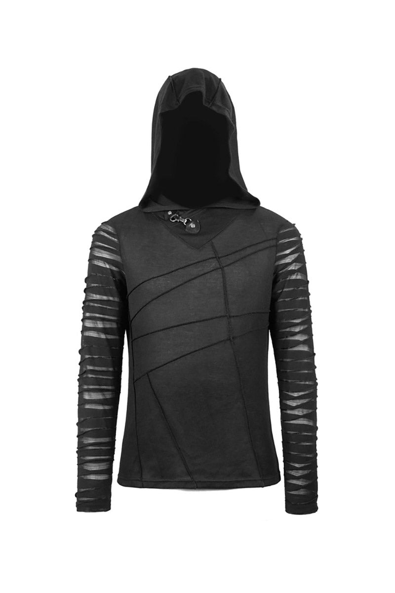 Bandages Hooded Long Sleeve Shirt