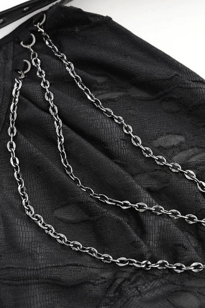 Chainlace Ripped Halter Top