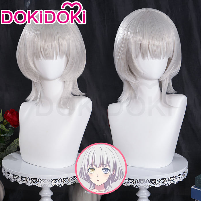 DokiDoki Anime BanG Dream It's MyGO Cosplay Kaname Raana Wig Silver Short Straight