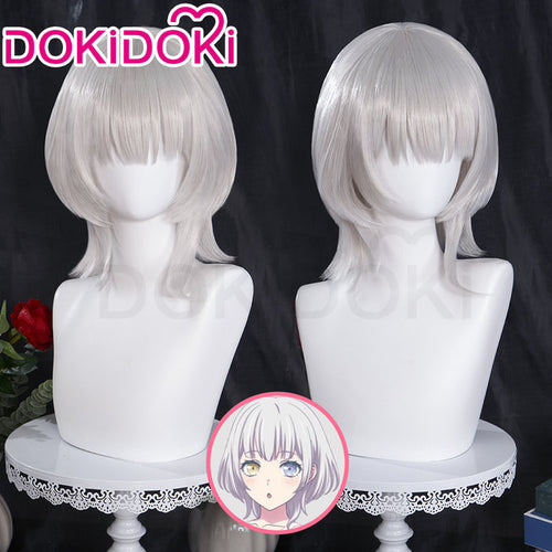 DokiDoki Anime BanG Dream It's MyGO Cosplay Kaname Raana Wig Silver Short Straight