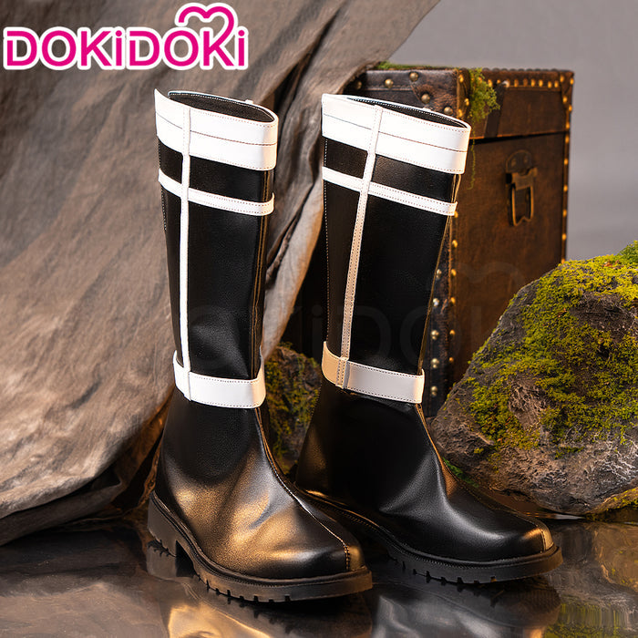 DokiDoki Anime Cosplay Black White Shoes Mid-calf Boots