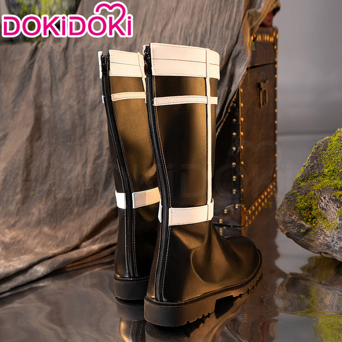 DokiDoki Anime Cosplay Black White Shoes Mid-calf Boots