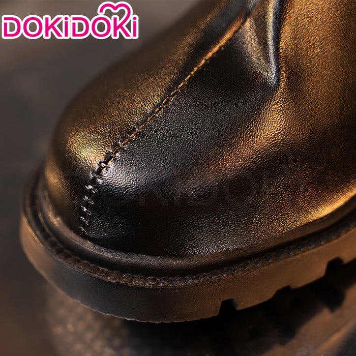 DokiDoki Anime Cosplay Black White Shoes Mid-calf Boots