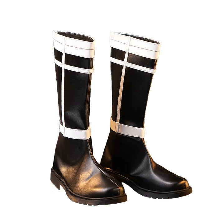 DokiDoki Anime Cosplay Black White Shoes Mid-calf Boots