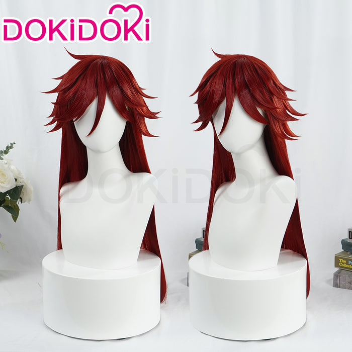 DokiDoki Anime Cosplay Wig Long Straight Red Hair