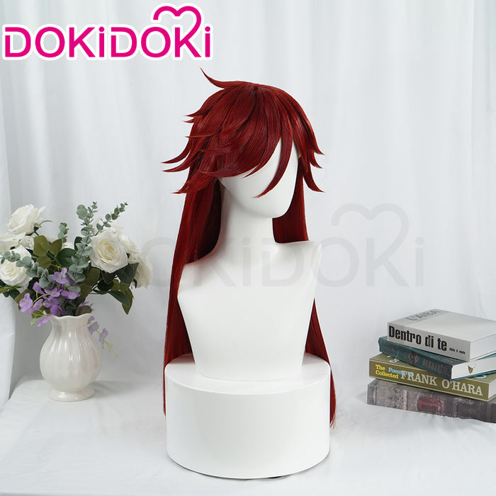 DokiDoki Anime Cosplay Wig Long Straight Red Hair