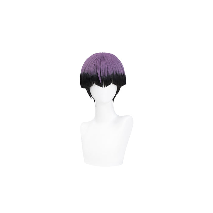 DokiDoki Anime Cosplay Wig Short Straight Black Purple Hair