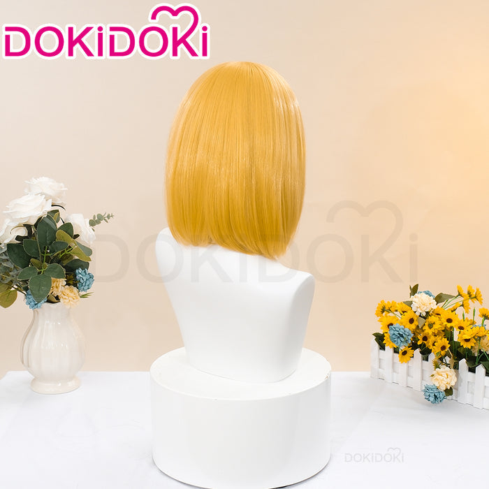 DokiDoki Anime Cosplay Wig Short Straight Gold Hair