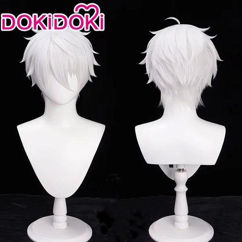 DokiDoki Anime  Cosplay Wig Short Straight White Hair